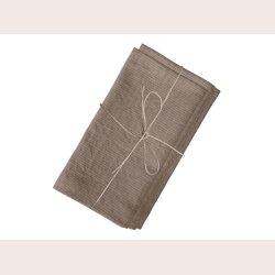 Chic Antique Stofserviet med striber, kamel, st med 4 stk