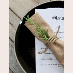 Chic Antique Stofserviet med striber, kamel, st med 4 stk