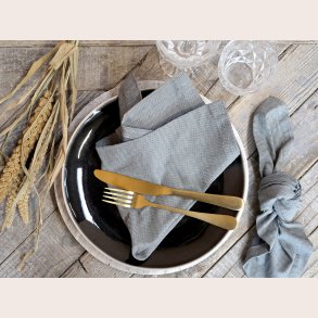 Chic Antique Stofserviet med striber, kul, st med 4 stk