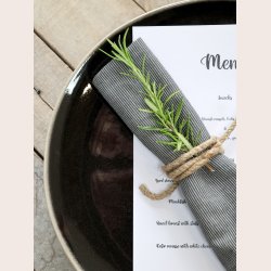 Chic Antique Stofserviet med striber, kul, st med 4 stk