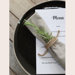 Chic Antique Stofserviet med striber, fransk gr, st med 4 stk