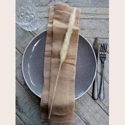 Chic Antique Stofserviet med revet kant, kamel, st med 4 stk