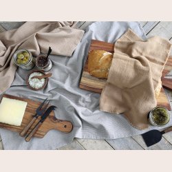 Chic Antique Stofserviet med revet kant, kamel, st med 4 stk