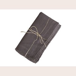 Chic Antique Stofserviet med revet kant, mocca, st med 4 stk