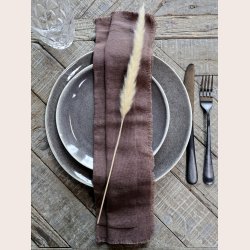 Chic Antique Stofserviet med revet kant, mocca, st med 4 stk