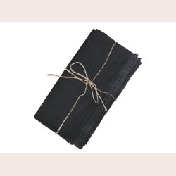 Chic Antique Stofserviet med revet kant, sort, st med 4 stk