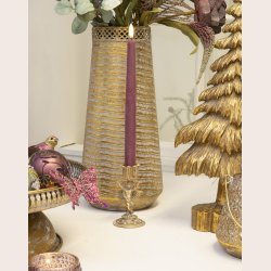 La Vida Vase med m�nster, antik guld