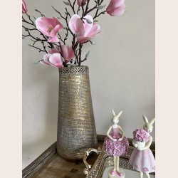 La Vida Vase med m�nster, antik s�lv