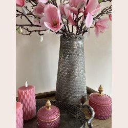 La Vida Vase med m�nster, antik s�lv