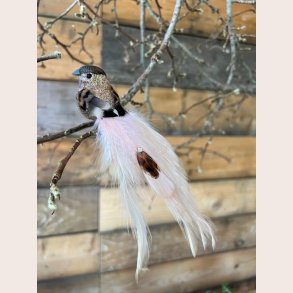 LaVida Deko fugl med perle peach