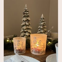 La Vida Fyrfadsglas frosted stor