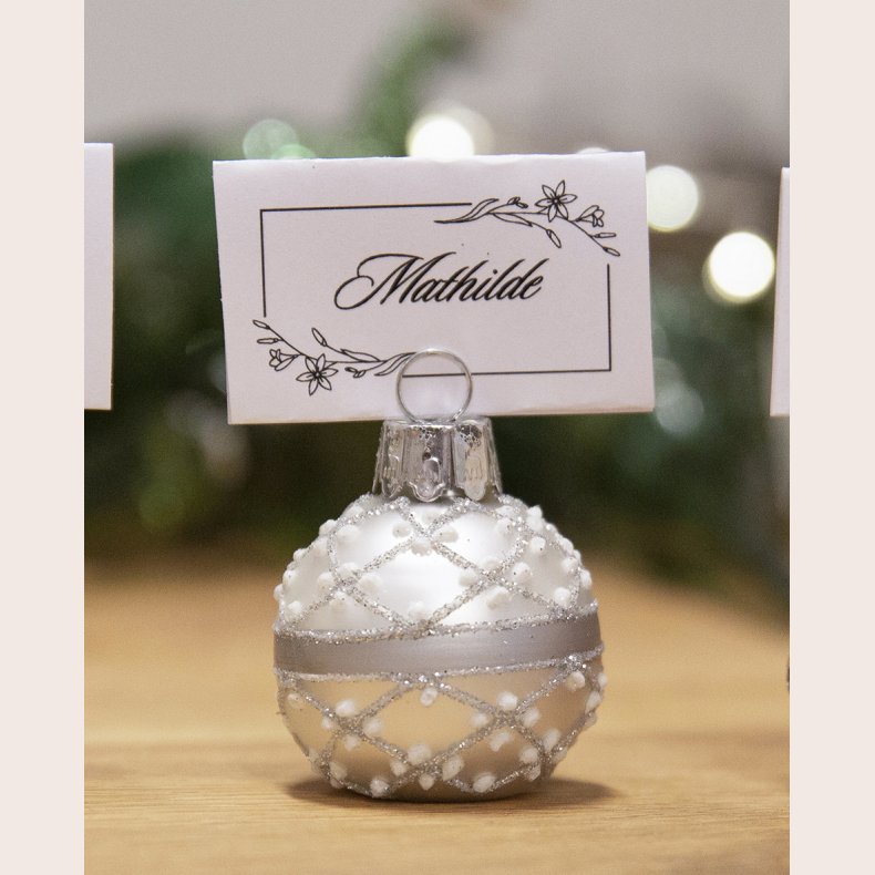 La Vida Julekugle til bordkort Slv 6 stk i ske