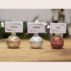 La Vida Julekugle til bordkort Guld 6 stk i ske