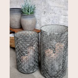 Chic Antique hurricane med mnster stor