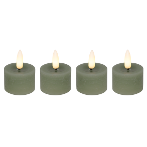 LED fyrfadslys grn 4 stk