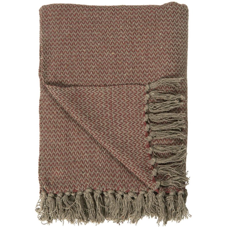 Ib Laursen Plaid brun/rdbrunt zigzagmnster