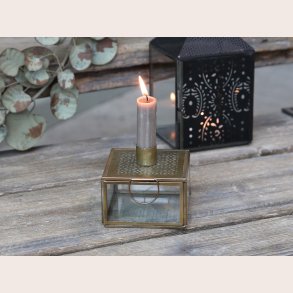 Chic Antique glasboks Stage til bedelys