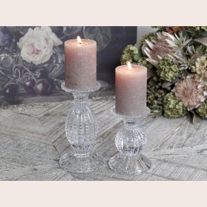 Chic Antique Lysestage med perlekant klar