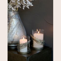 Chic Antique Fyrfadsstager med blad st med 2 stk