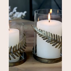 Chic Antique Fyrfadsstager med blad st med 2 stk