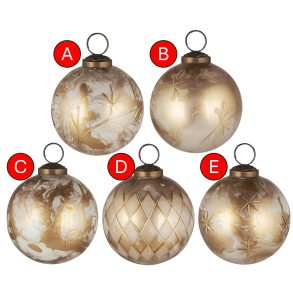 Ib Laursen Julekugle hvid/messinglook stor