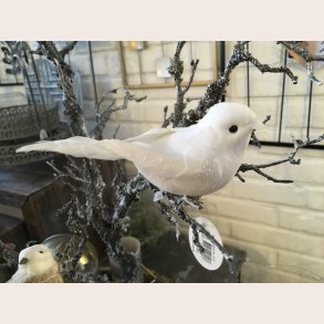 Fugl med clips, hvid