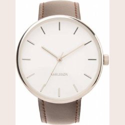 Karlsson armbndsur Minimal stl/hvid