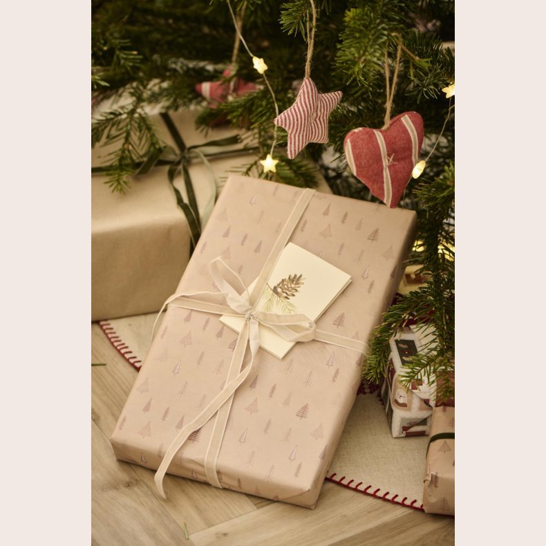 Ib Laursen gavepapir Juletrer p beige bund