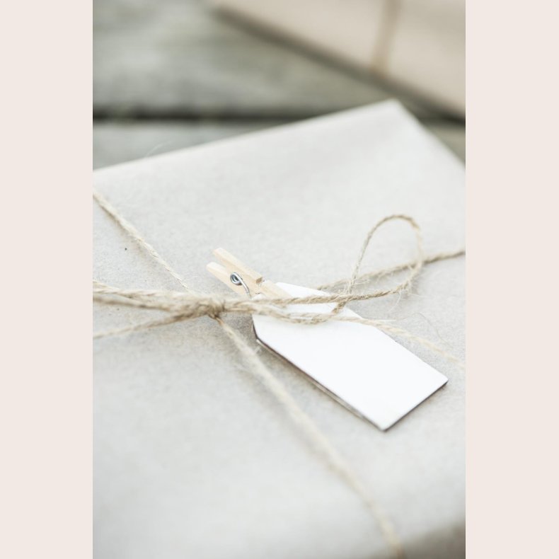 10 stk Pakkepynt tr� hvid