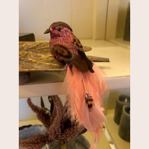 LaVida Deko fugl med perle pink