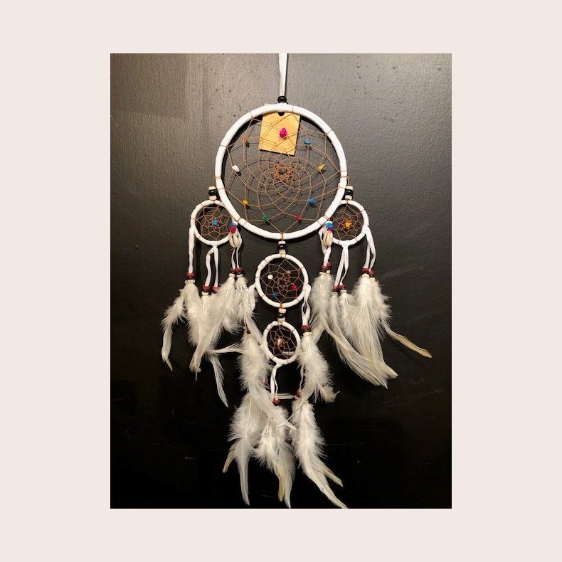 Drmmefanger 5 ringe Hvid