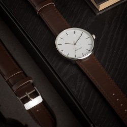 Karlsson armbndsur Minimal stl/hvid