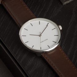 Karlsson armbndsur Minimal stl/hvid