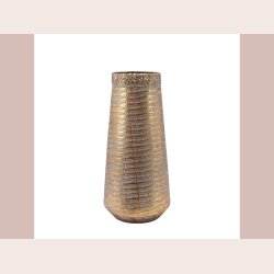 La Vida Vase med m�nster, antik guld